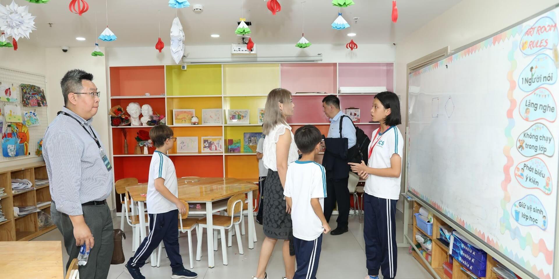 Exploring ICS’s classrooms (Photo: JDI)